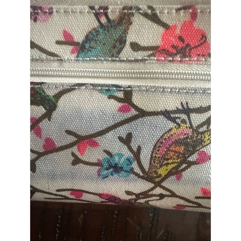 Vintage fossil pink leather satchel tote wallet birds Marlow - Picture 12 of 16